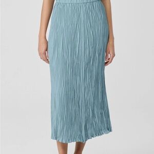 NWOT Eileen Fisher Crushed Silk Maxi Skirt, Large